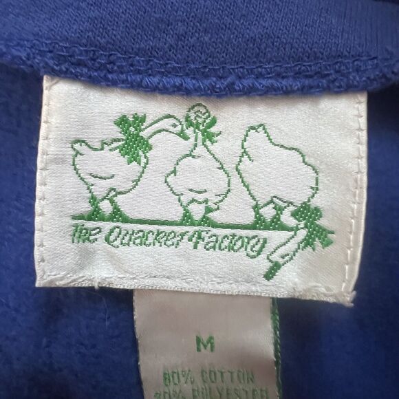 Quacker Factory Sweater Womens Medium Cardigan Blue Lighthouses Nautical Vintage - Picture 6 of 7